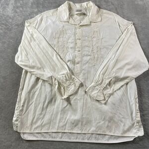 Vintage MATSUDA Nicole Tokyo Blouse Shirt Womens M/L Cream Embroidered Collared